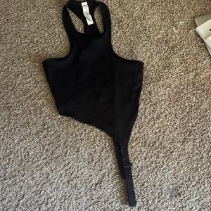 Alo Yoga Black Asymmetric Ribbed top